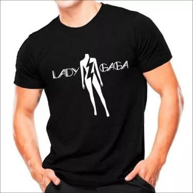 Imagem de Camiseta Camisa Lady Gaga Brasil 2025 Algodão - Loja Dinka, M, Preto