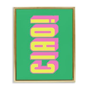 Imagem de Stupell Industries Arte de parede Ciao Bold Lettering Gold Framed Floater Canvas Design by House of Lulu, 17 x 21