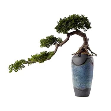 Imagem de Bonsai artificial, árvore de bonsai artificial, novo estilo chinês, simulação verde, pinheiro, bonsai, escritório, sala de estar, mesa, grande decoração, simulação, vaso de plantas com vaso de