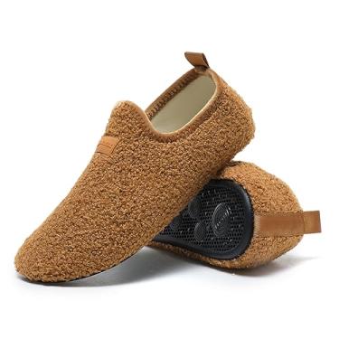 Imagem de SLEVEL Meias leves antiderrapantes para uso interno unissex para uso interno e adulto em casa para mulheres e homens, Marrom 23066, 4.5-5.5 Women/3-4 Men