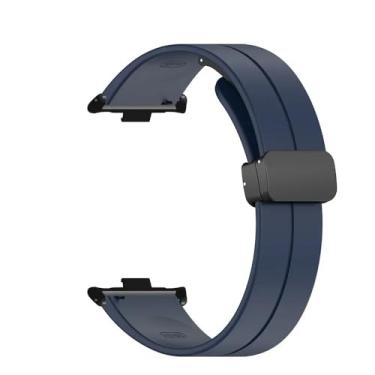 Imagem de Pulseira de Silicone para Redmi Watch 4, cinta inteligente de reposição com fecho magnético (dark blue)
