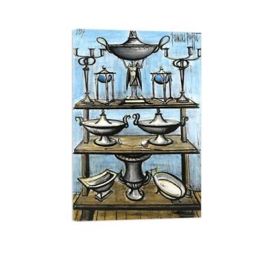 Imagem de Bernaard Bufffet Pinturas famosas decoração-Prateleira-Abstrato Impressão Lona Prontas para Pendurar 60x90cm24x35in Tela Embrulhada