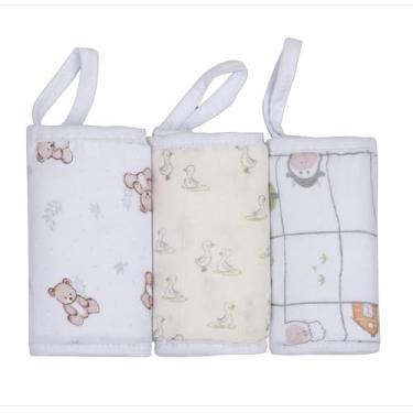 Imagem de PANINHO DE BOCA SOFT PREMIUM PAPI BABY C/PRENDEDOR DE CHUPETA 32cm x 32cm (URSINHO BOLINHA)