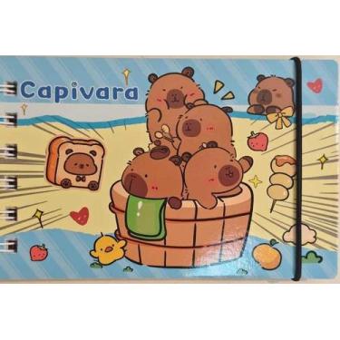 Imagem de Caderno De Colorir Capivaras 50 Folhas Desenho Capa Dura educativo e l