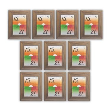 Imagem de Porta-retratos Kit 10 Quadros Molduras Borda 4cm Com Vidro