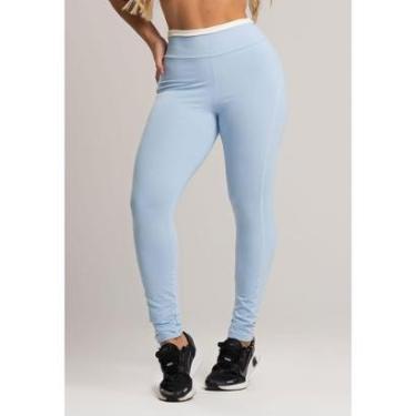 Imagem de Calça Legging Cós de Vira Cintura Alta Feminina Poliamida Mvb Modas-Feminino