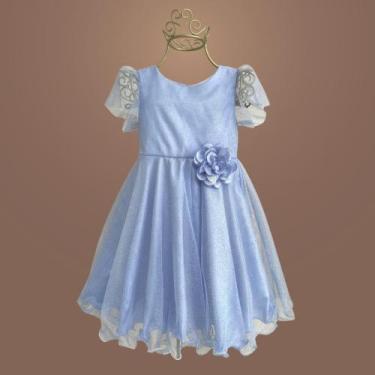 Imagem de Vestido Infantil Tule com Glitter Princesa  Elegante e Brilhante para 