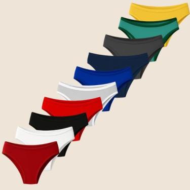 Imagem de Kit 10 Calcinhas Femininas Microfibra Conforto P ao GG - Queenze, M