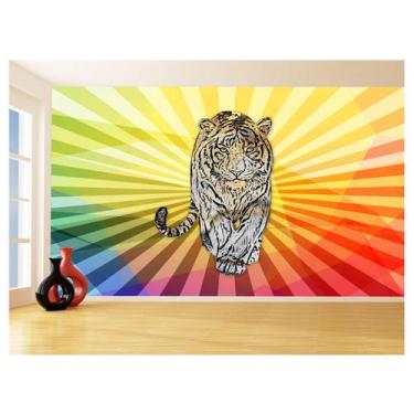 Imagem de Papel De Parede 3D Animais Pop Art Tigre Felino 3,5M Pxa123 - Você Dec