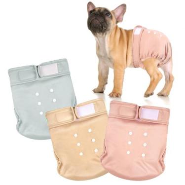 Imagem de Fraldas para cães Wegreeco Frenchie Femininas, sem furo na cauda, lavá