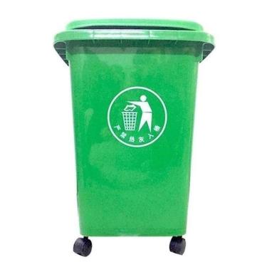 Imagem de Lixeira Verde Lata Lixo Multifuncional Espessa Para Áreas Externas Lata Lixo Industrial Comunitária Com Rodas Lixeiras Internas/externas(50L)