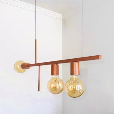 Imagem de Lustre Moderno Fuzue com 3 Lâmpadas – Pendente Decorativo para Sala de Estar, Jantar e Escritório – Soquete E27 (Rose Gold)