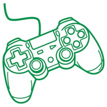 Imagem de Adesivo GAMER Controle Joystick Ideal para notebook capacete moto carro portas vidros paredes ambientes vários tamanhos (VERDE, 40,4x40cm)
