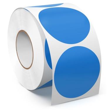 Imagem de Meitaat Rolo de adesivos de círculo azul de 5 polegadas, 500 peças, etiquetas autoadesivas de vinil redondas com codificação de cores, à prova d'água, para venda de negócios, escola, escritório, casa