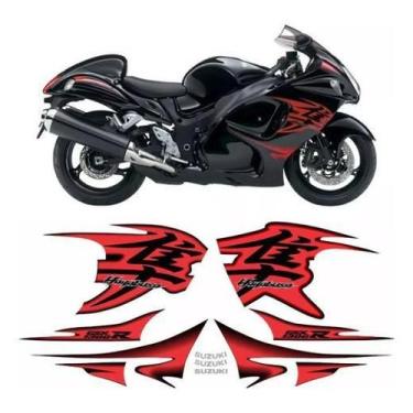 Imagem de Kit Adesivos Suzuki Hayabusa Gsx 1300R 2013 Preta E Vermelha - Spts