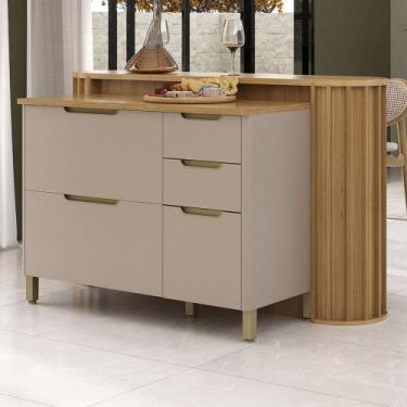 Imagem de Balcão de Cozinha Tampo e Ilha 164cm Marina Cinammon/Freijó L01 - Mpoz