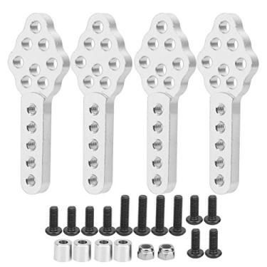 Imagem de SUNGOOYUE Montagem do Amortecedor de Choque de 4pcs, Placa de Base de Montagem de Carro de Carro RC, Liga de Alumínio, do ângulo Ajustável, Compatível Com SCX10 1/10 RC RAWLLER (laranja (Prata)