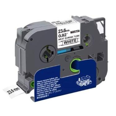 Imagem de Fita Tubo Termo Retrátil Compatível Tz Tze HSE 251 Branca Letra Preta 