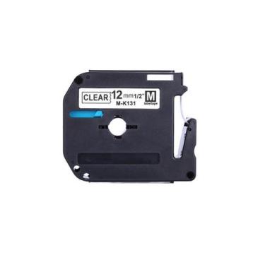 Imagem de Fita Compatível Brother M-K131 Incolor Letra Preta 12mm - Genérica Bro