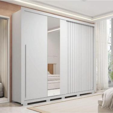 Imagem de Guarda Roupas Casal Ripado Espelho 2 Portas 4 Gavetas Eloa - CAEMMUN M