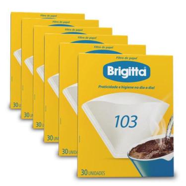 Imagem de Filtro de Papel Brigitta 103 Kit 6 Pacotes de 30 Unidades
