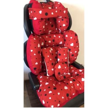 Imagem de Capa colchonete para cadeirinha de carro infantil (Coracao vermelho com preto)