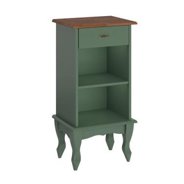 Imagem de Mesa de Cabeceira de Madeira Antique com 1 Gaveta e 2 Nichos - 1049 - 