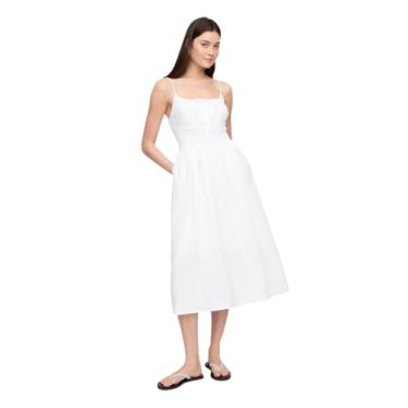 Imagem de GAP Vestido longo feminino com laço frontal, Branco óptico V4, XGG