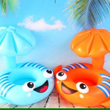 Imagem de Boia Infantil Peixe Inflável com Fralda Azul Snel Home, Azul, único