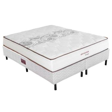 Imagem de CONJUNTO CAMA BOX FIT QUEEN COLCHÃO DE MOLAS ENSCADAS PRIMOR ORTHOCRIN 158x198x50