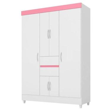 Imagem de Guarda Roupa Infantil Ecom 2 Branco Rosa – Demóbile