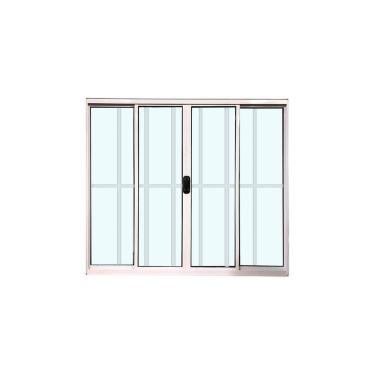 Imagem de Janela 4 Folhas Com Grade Branco 120x150 Linha 18 Esmeralda