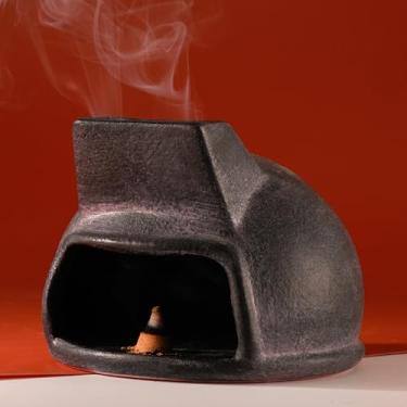 Imagem de Suporte de terracota Palo Santo, mini queimador de incenso de argila estilo mexicano, suporte de aromaterapia de cerâmica para meditação, ioga, decoração de casa, presente exclusivo de meditação