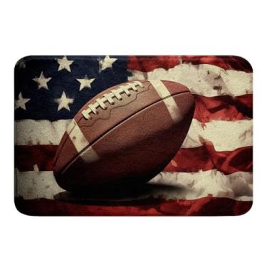 Imagem de Feelyou Tapetes de banheiro de futebol 51 x 81 cm, tapetes de banho com bandeira americana para banheiro, crianças, meninos, meninas, rúgbi, para chuveiro, banheira, esportes, jogos, temas e