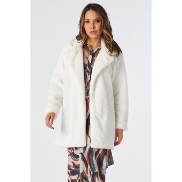 Imagem de Casaco Longo PKS Pêlo Off White-GG-Feminino