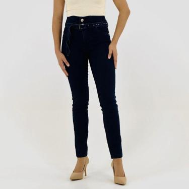 Imagem de Calça Young Style Jeans Skinny com Cinto Feminina-Feminino