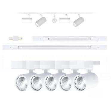 Imagem de Trilho eletrificado 2m + 5 spots led 10w 6000k bivolt branco Frio direcionável