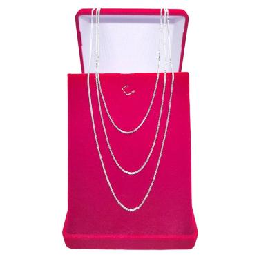 Imagem de Corrente Tripla Veneziana 40cm 45cm 50cm Prata 925