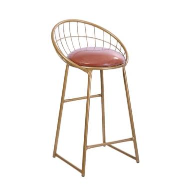 Imagem de Banqueta Moderna para balcão Paris Cor Dourada Assento Off White(Terracota)