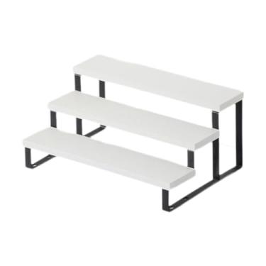 Imagem de kowaku Suporte de madeira para exibição, organizador de joias, escada de madeira, peitoril de janela simples, suporte para plantas, prateleira de, Branco