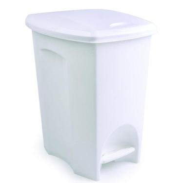 Imagem de Lixeira com pedal 48 litros branca Plasutil ref.2275