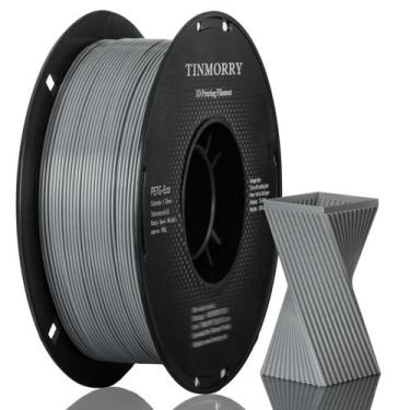 Imagem de Filamento de impressora 3D TINMORRY PETG 1,75 mm 1 kg Bobina cinza