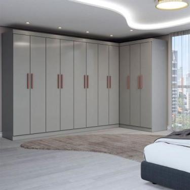 Imagem de Guarda-Roupa Casal Modulado Odisseia 11 Portas 4 Gavetas Onix - Panora