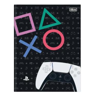 Imagem de Caderno brochura capa dura universitário playstation 80 folhas - Tilib