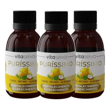 Imagem de Oleo Para Cabelo Alecrim Coco Ricino Purissimo Umectação Capilar Óleo 