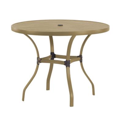 Imagem de Mesa com Tampo Ripado Alumínio para Cozinha, Edícula e Piscina Trama