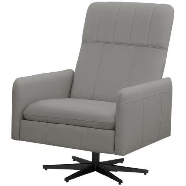 Imagem de Poltrona Decorativa Giratória Retrátil Reclinável Lutor L06 Couro Cinz