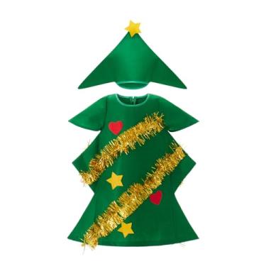 Imagem de ZINTAOZT Kids Boys Girls Christmas Tree Costume, Short Sleeve Patchwork Cosplay Party Elf Dress Up Outfit Gifts (Green, 3-4 Years)