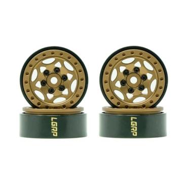Imagem de Little Guy Racing Parts Ghost Series 1.0 Beadlock Wheels Compatible with 1/24 Scale RC Axial SCX24, RGT, Element, Enduro, URUAV, (Satin Bronze), 28mm (1.1") x 31mm x 13mm (4 Wheels Per Order) LGW502