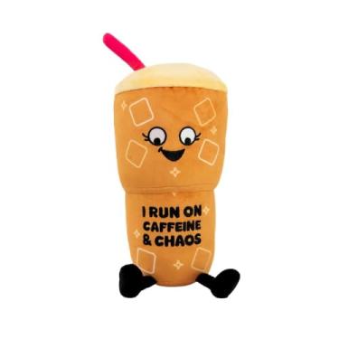 Imagem de Punchkins Pelúcia De Café - Eu Corro Com Cafeína E Caos, Engraçada, Presente Para Amantes, Brinquedo Comida Presentear